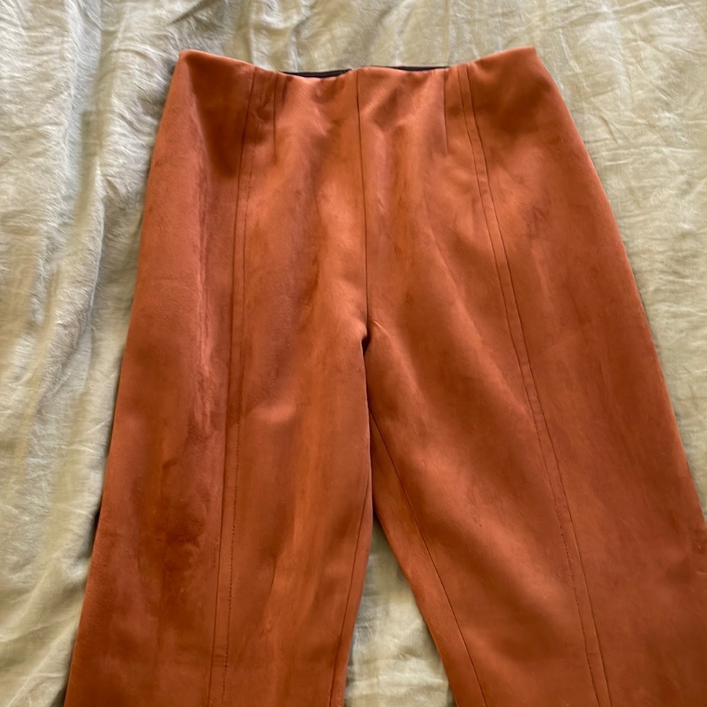 Free people split hem suede pants